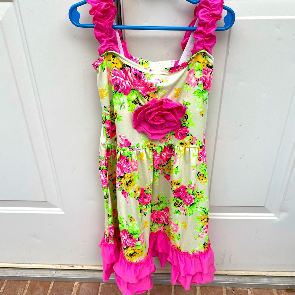 Pink, Green and Yellow Sundress, Size XXXL
